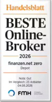 Handelsblatt: Beste Online-Broker 2026, finanzen.net zero